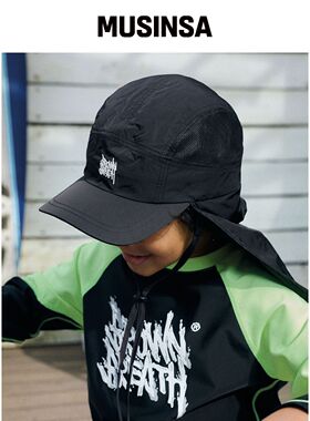 BROWNBREATH KIDS KIDS TAG FLAP CAP - 黑色 MU韩国官网直邮进口