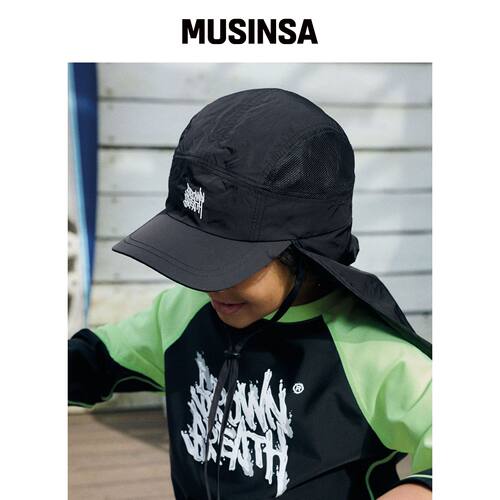 BROWNBREATH KIDS KIDS TAG FLAP CAP - 黑色 MU韩国官网直邮进口