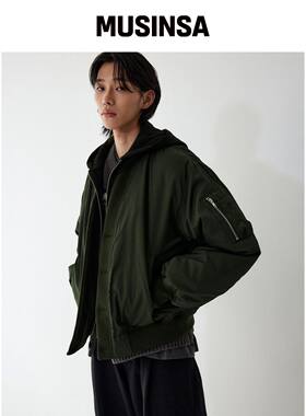 STUDIO TOMBOY [男士] MA1 连帽毛绒修身羽绒夹_韩国官网直邮进口
