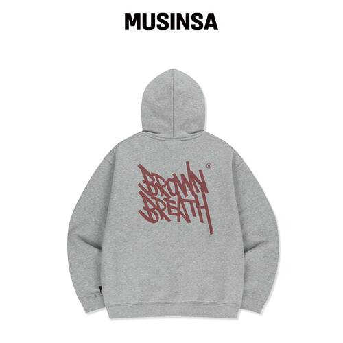 BROWNBREATH TAG 连帽卫衣 - 混色灰 MUSINSA韩国直官网直邮进口