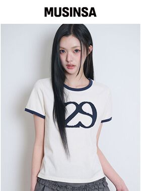 ILLIGO 129 LOGO PATCH T恤 奶油色韩国官网直邮进口