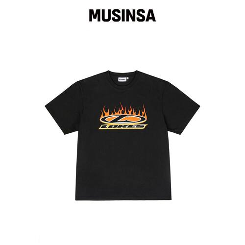 LORES Flame L-oval 短袖T恤 - 黑色 MUSINSA韩国官网直邮进口