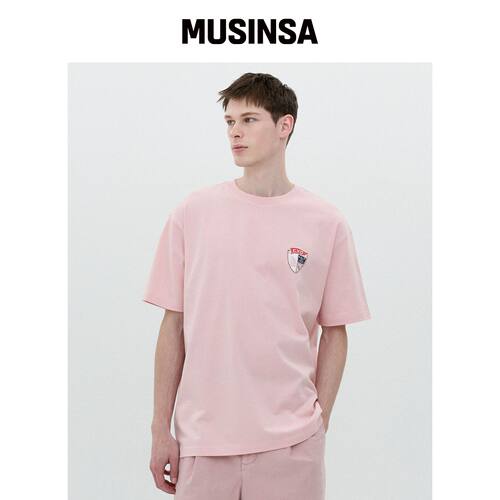 CLOVE [25SS Clove] 盾牌印花T恤（粉色） MUSIN韩国官网直邮进口