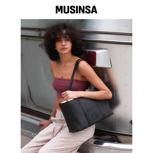 CHRISTINE PROJECT RAFFIA DRAWSTRING SHOULDER韩国官网直邮进口