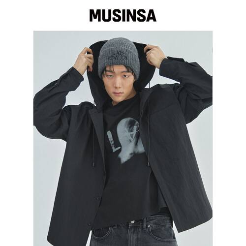 LAD EDITION 黑色CN宽松衬衫_黑色 MUSINSA韩国官网直邮进口