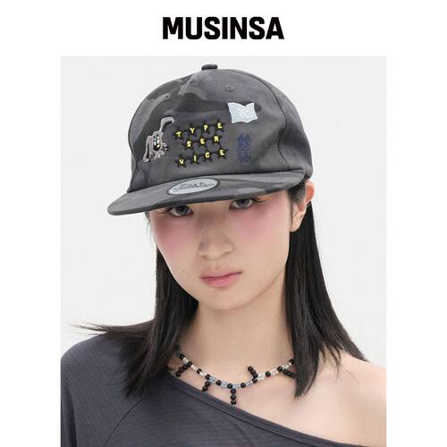 TYPESERVICE 迷你刺绣迷彩帽 [炭灰色] MUSINSA韩国直邮官方正品