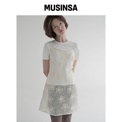 MARGARIN FINGERS 花卉层叠连衣裙（奶油色） MU韩国官网直邮进口