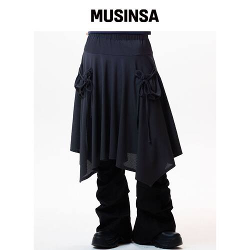 LUVISTRUE IM 层叠中长裙（炭灰色） MUSINSA韩国直邮官方正品