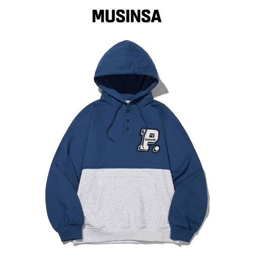 CGP 拼色字母连帽卫衣_蓝色 MUSINSA韩国直邮官方正品