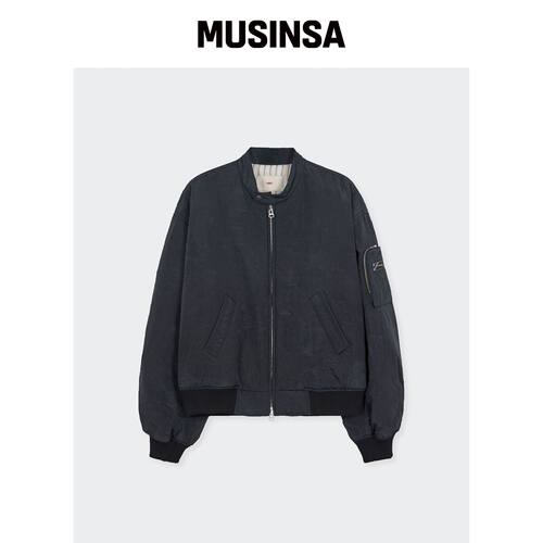 MMIC STONE WAX 春季 bomber 茶灰色韩国官网直邮进口MUSINSA