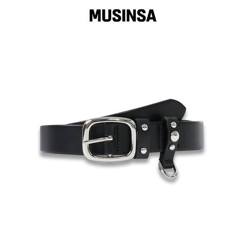 DOFFSEPT Stud Ring Leather Belt in 黑色韩国官网直邮进口