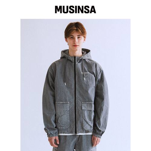 QT8 GARMENTS OC Pigment 连帽风衣（灰色） MUS韩国官网直邮进口