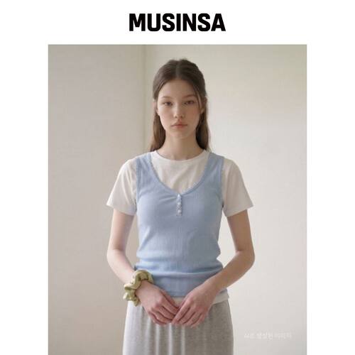DEPOUND 麦克外套亨利领无袖 [蓝色] MUSINSA韩国官网直邮进口