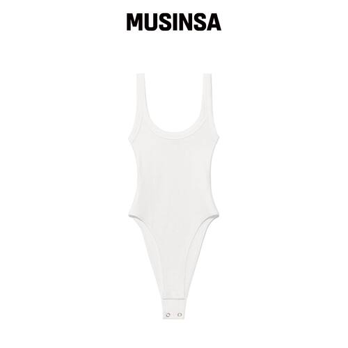 GLOWNY G SCOOP NECK BODYSUIT (WHITE) MUSINSA韩国官网直邮进口