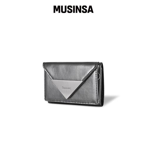FENNEC 皱褶三角三折钱包 - 金属灰 MUSINSA韩国官网直邮进口