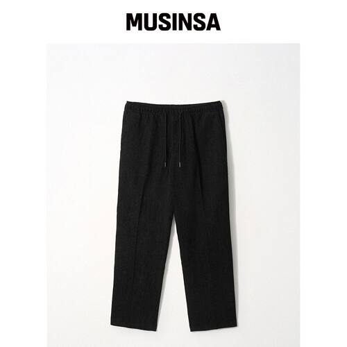 EZIO Essential Denim Wide Banding Pants_黑色韩国官网直邮进口