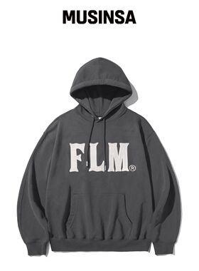 FILLUMINATE FLM 刺绣标志连帽卫衣-炭灰色韩国官网直邮进口