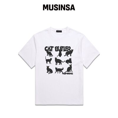 WISSY CAT EYES 宽松版型短袖T恤 (WS024) 白色 韩国官网直邮进口