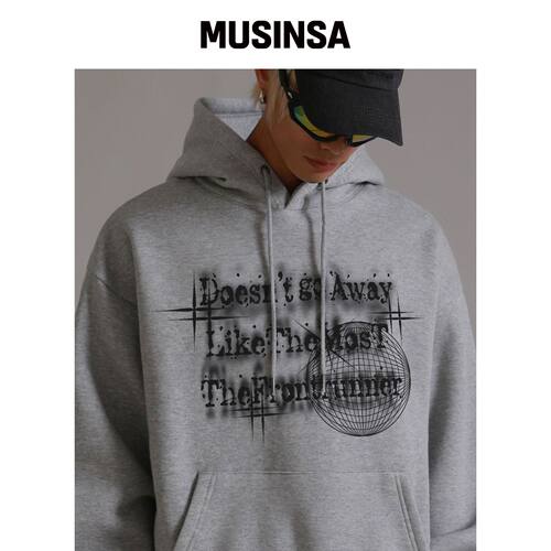 LIKE THE MOST 글罗布宽松版连帽卫衣_4种颜色 MU韩国官网直邮进口