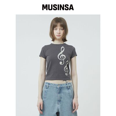 RETRIEVER CLUB 音乐短款T恤 [深灰色] MUSINSA韩国官网直邮进口