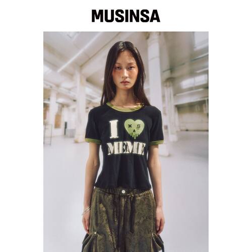 SOMSOC LOVE MEME RINGER TOP_BLACK MUSINSA韩国官网直邮进口