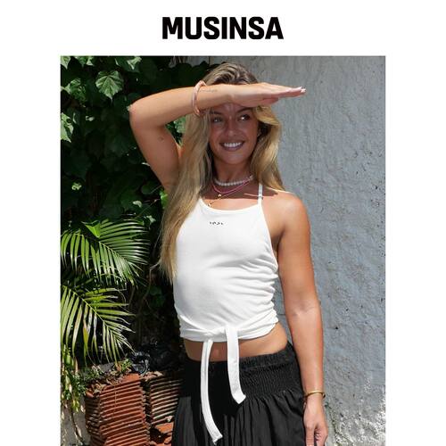INJIACTIVE Solea Wrap Halter Top WHITE MUSIN韩国官网直邮进口