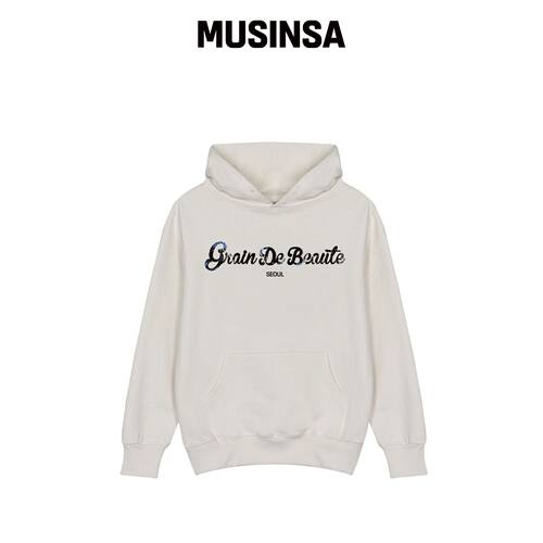 GRAIN DE BEAUTE REAL THREE LOGO HOODY [象牙]韩国官网直邮进口