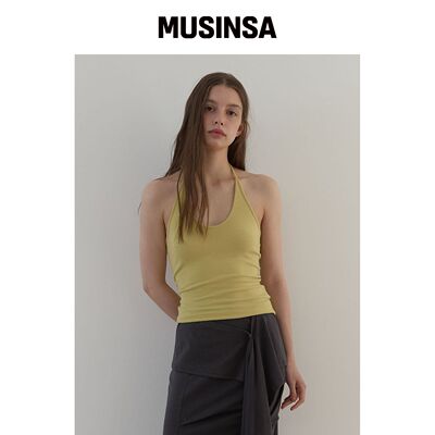 ASURA CURVE HALTER 无袖上衣（芥末色） MUSINS韩国官网直邮进口