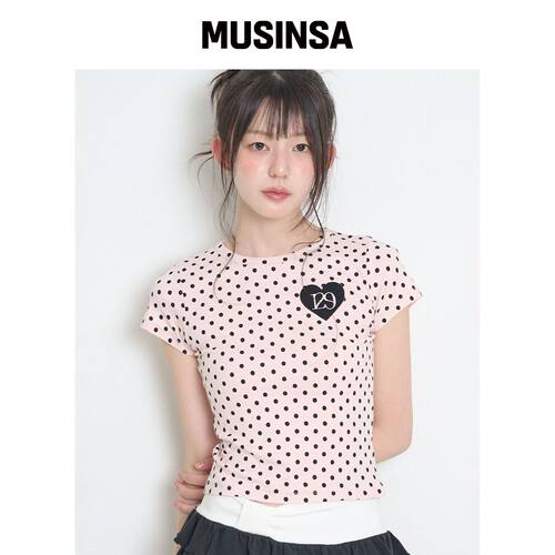 ILLIGO 129 PINK FITTY T恤粉色圆点 MUSINSA韩国官网直邮进口