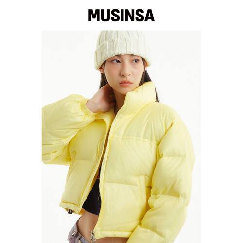 UNKNOWN PLANET 短款黄色羽绒服 MUSINSA韩国直邮官方正品