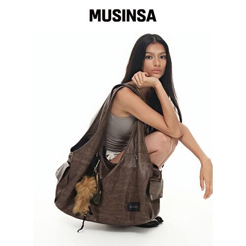 BLACK PURPLE 麦克斯波特 Vicky Bag_BROWN MUSI韩国官网直邮进口