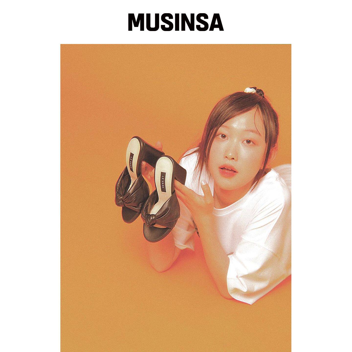 LEVASE 例如) 雏菊凉鞋-黑色 7cm MUSINSA韩国官网直邮进口