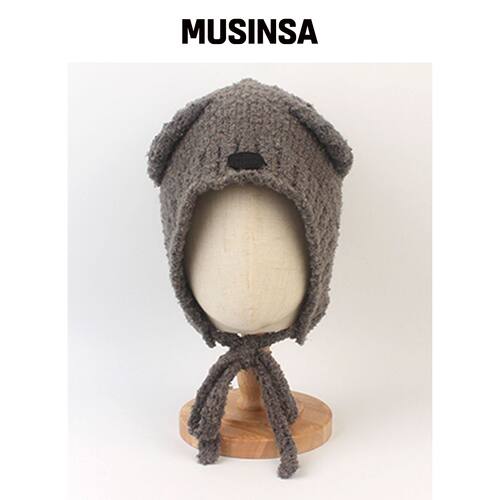 UNIVERSAL CHEMISTRY 熊熊针织灰色帽子 MUSINSA韩国官网直邮进口
