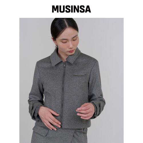 ILROZE 链条包羊毛外套 (泥膜) MUSINSA韩国官网直邮进口