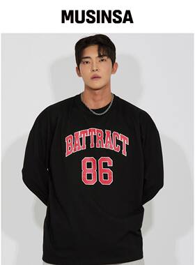 BATTRACT BACK NUMBER 拱形图案长袖 VLACK韩国官网直邮进口