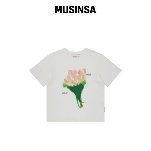 THEMUSEUMVISITOR 花卉图案T恤（白色）韩国官网直邮进口