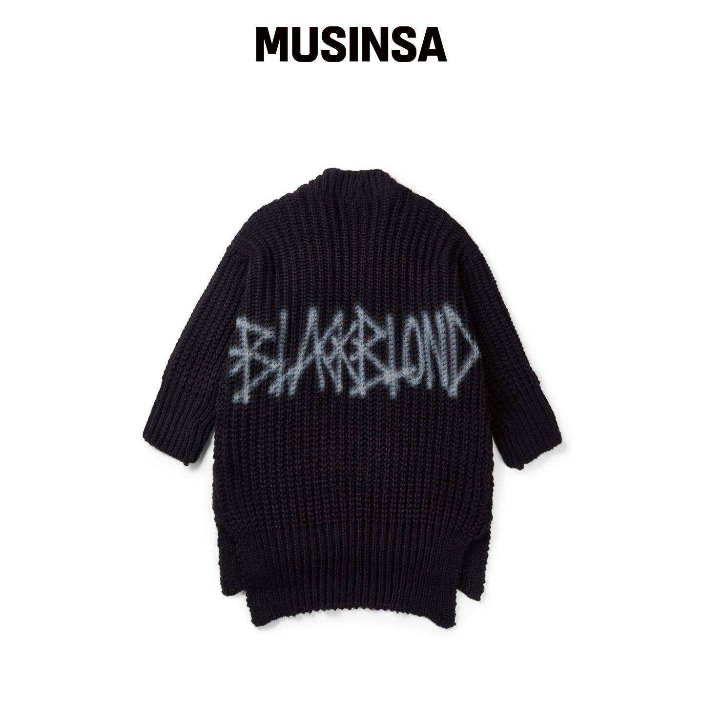 BLACKBLOND 比比迪涂鸦logo垂坠流动针织开衫（ 韩国官网直邮进口
