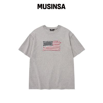 KANEITEI 美国国旗短袖T恤（灰色） MUSINSA韩国官网直邮进口