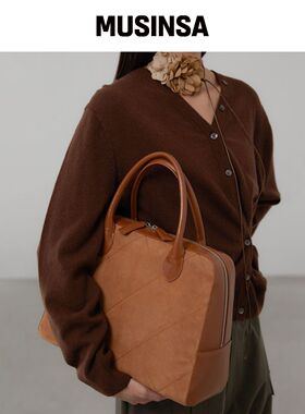 LE ABONNE SUEDE TOTE MARION BAG_TAN韩国官网直邮进口MUSINSA