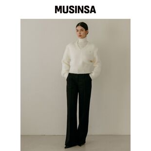 MAYVERU Cabo Pintuck Pants _ Black MUSINSA韩国官网直邮进口