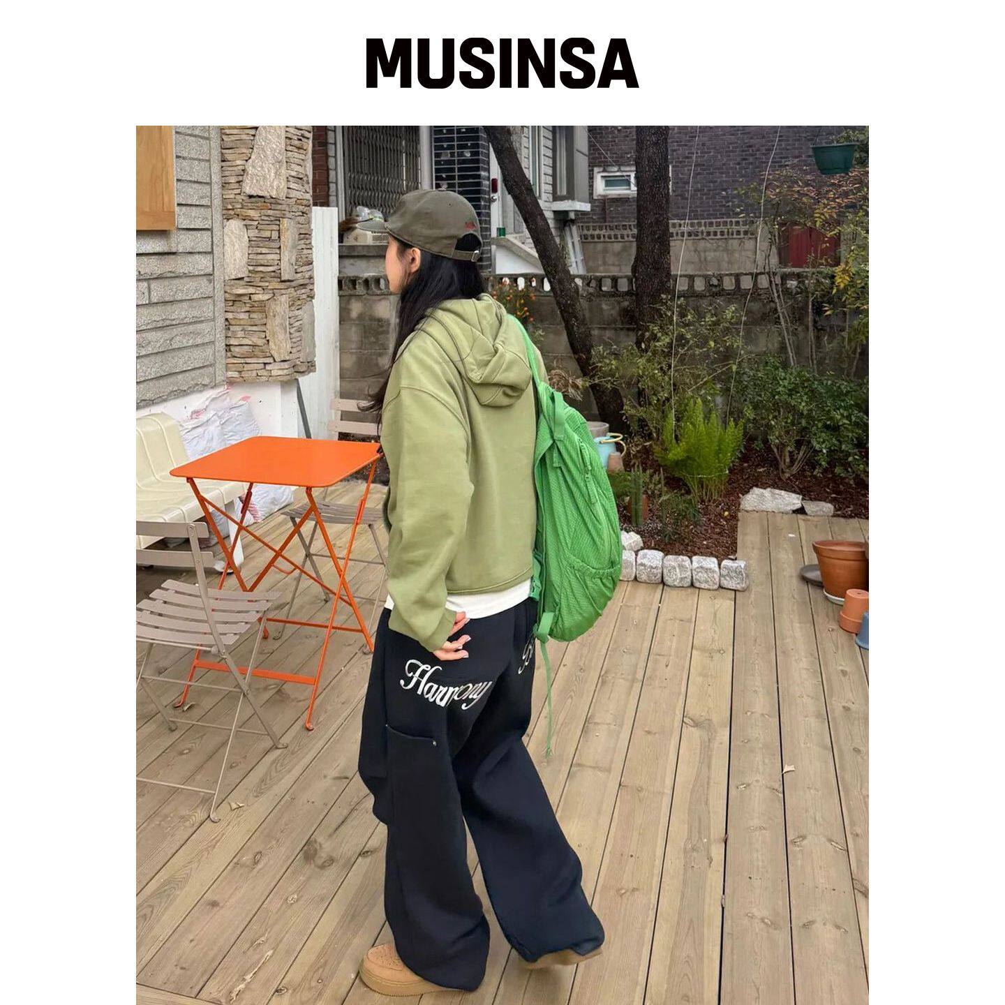 POL 降落伞刺绣裤_海军蓝 MUSINSA韩国官网直邮进口