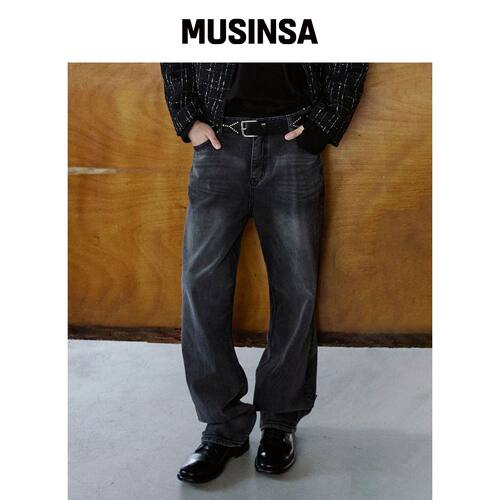 P.IN.O 404 磨砂ber宽松牛仔裤 - VLACK MUSINSA韩国官网直邮进口