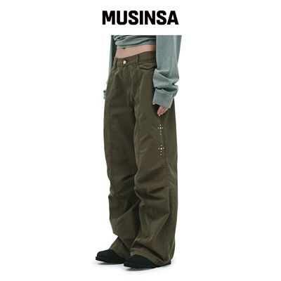 DEFGARMENTS STUD PARACHUTE PANTS [卡其色] MU韩国官网直邮进口
