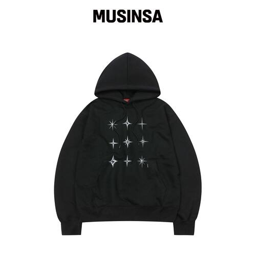 S'EST Chrome Star 连帽卫衣 黑色 MUSINSA韩国官网直邮进口