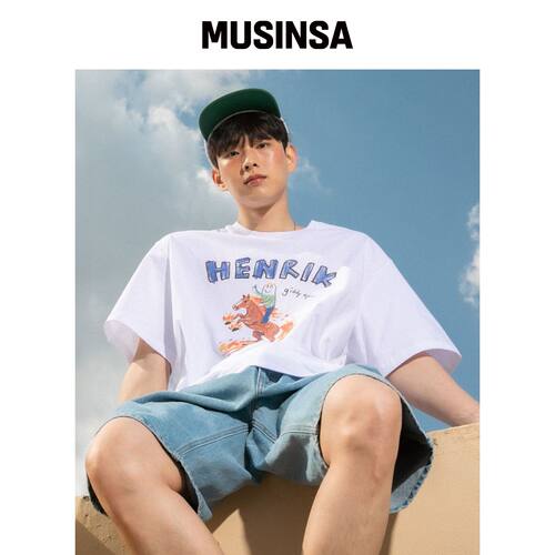 HENRIK207061 GIDI UP 半高领T恤 WHITE韩国官网直邮进口MUSINSA