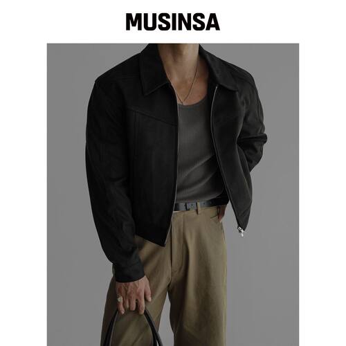 BOWLOW PRODUCT cropped suede panel jacket [b韩国官网直邮进口