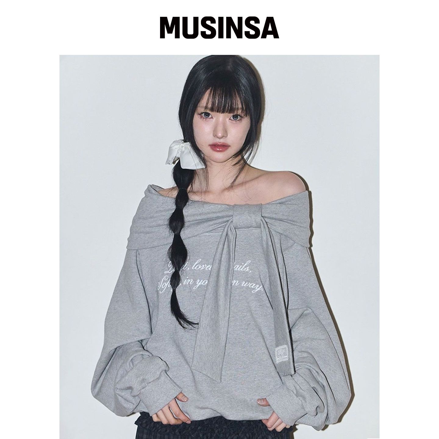 ILLIGO 纯色露肩卫衣 MUSINSA韩国直邮官方正品图片