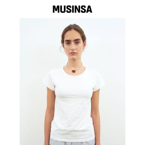 MUARMUS Essential Slim T-Shirts [象牙色]韩国官网直邮进口