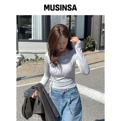 TTUDEMENT 吊带层叠T恤_浅灰色 MUSINSA韩国官网直邮进口