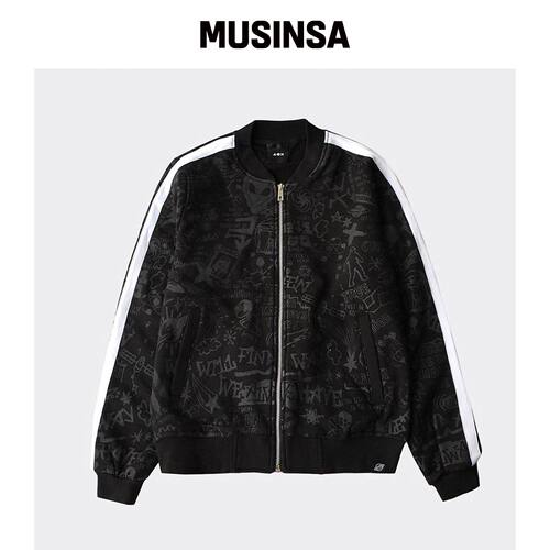 AOX Alien graffiti bomber jacket（黑色）韩国官网直邮进口